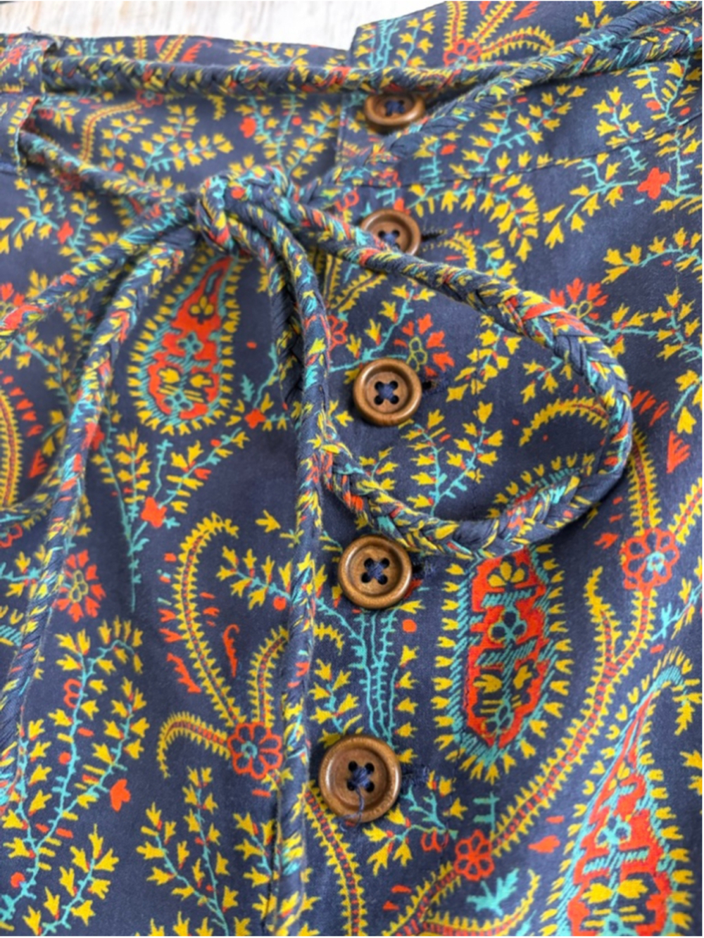 Sundance Multicolor Paisley Wide-Leg Pants - Picture 3 of 11